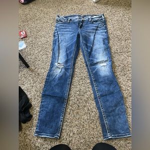 Women’s silver skinny jeans